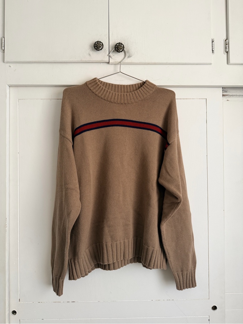 Donni The Cotton Cashmere Stripe Oversized Knit Sweater